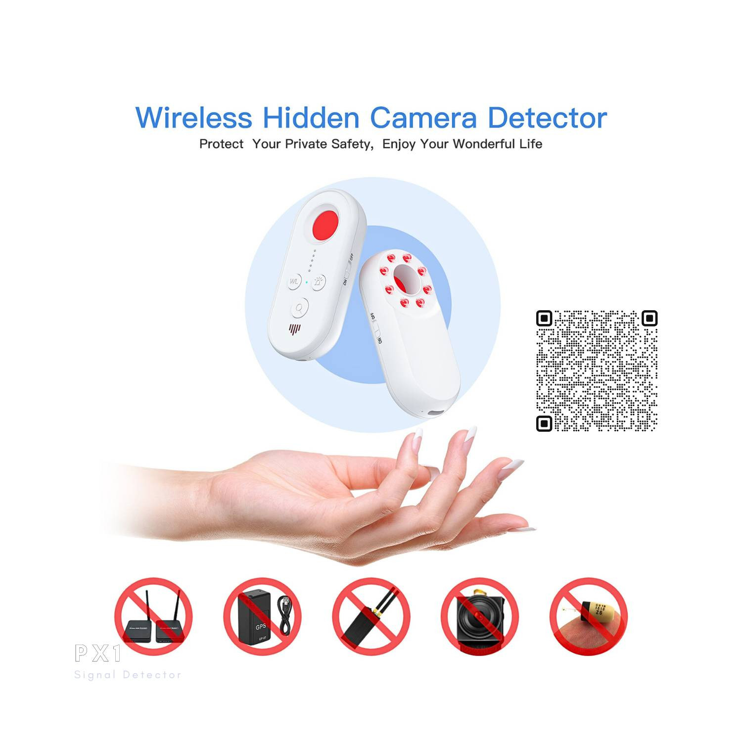 PX1 Secret Spy Hidden WiFi Wireless Video Camera Signal Detector