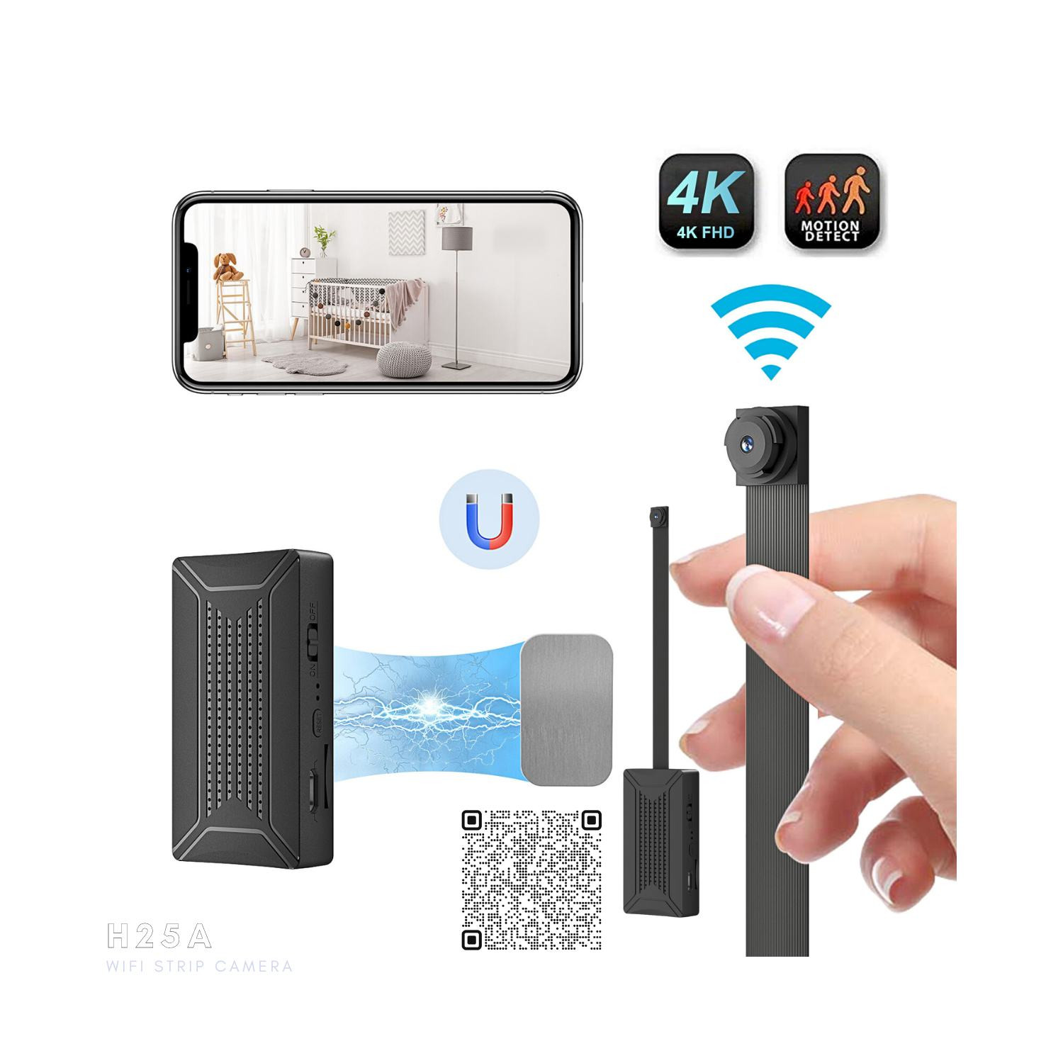 H25A 4K Smallest Mini WiFi Strip Patta Spy Hidden Camera