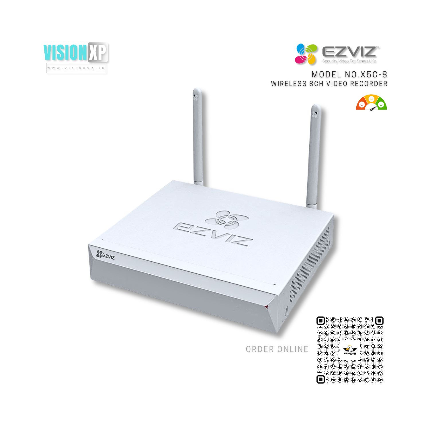 Ezviz X5C-8 Wireless 8Ch Network Video Recorder NVR for WiFi Camera